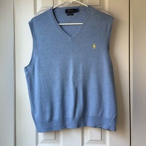 Polo by Ralph Lauren Blue Sweater Vest Men’s Large 100% Pima Cotton